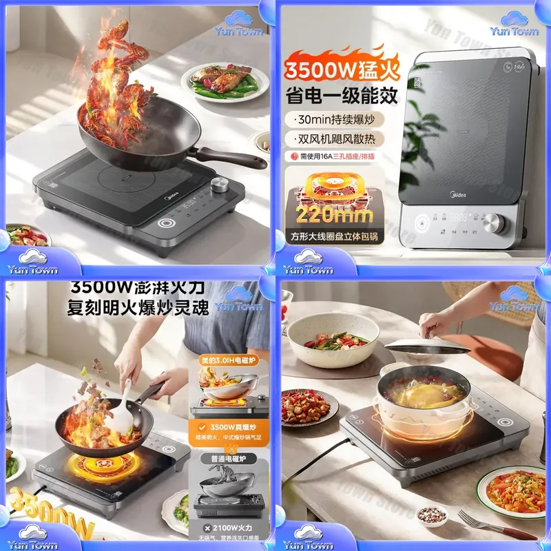 Induction Cooktop Portable - Inductiekookplaat voor thuisgebruik 3500W dubbele ring
