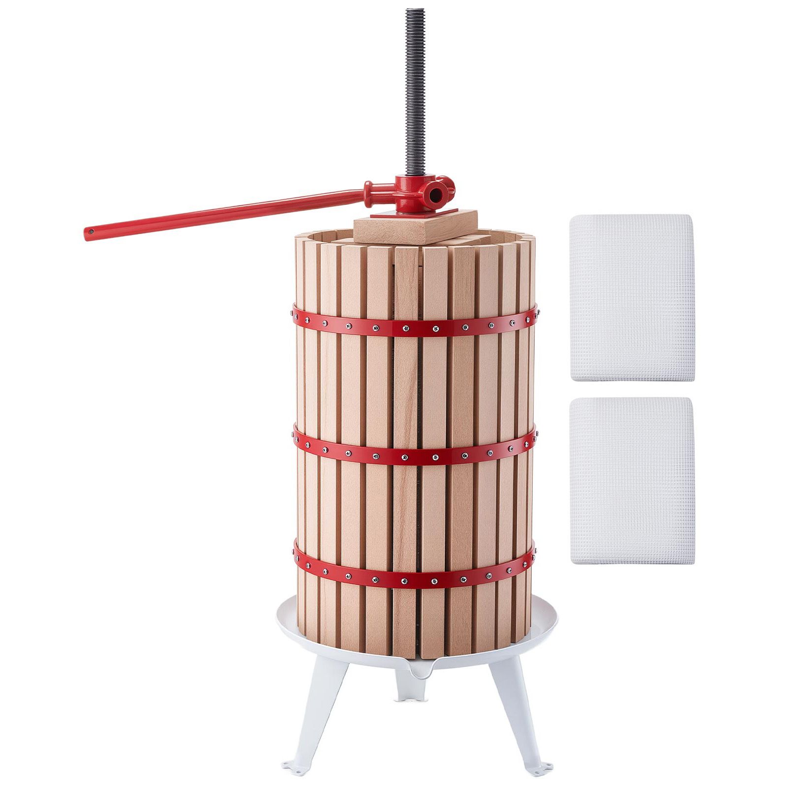 Juicer - Fruitwijnpers, 7,93Gal/30L handmatige sapcentrifuge, mand van