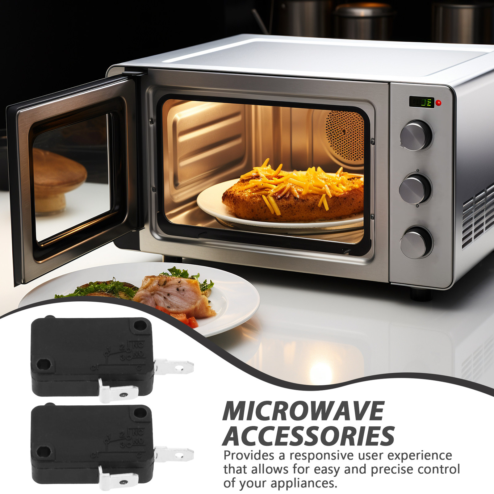 Microwave Oven - 2 stuks microschakelaar, 2-polig, normaal open,