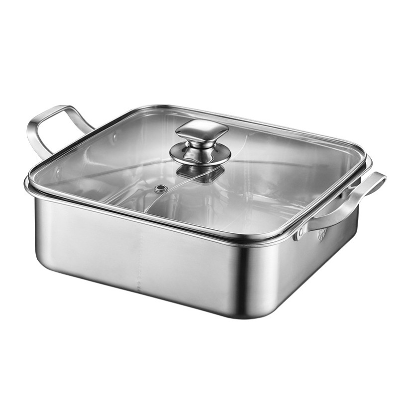 Induction Cooker - 304 roestvrijstalen mandarijneendpan, hete pan, verdikte