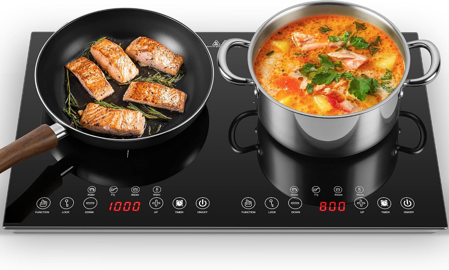 Induction Cooktop Portable - Draagbare inductiekookplaat met 2 branders -