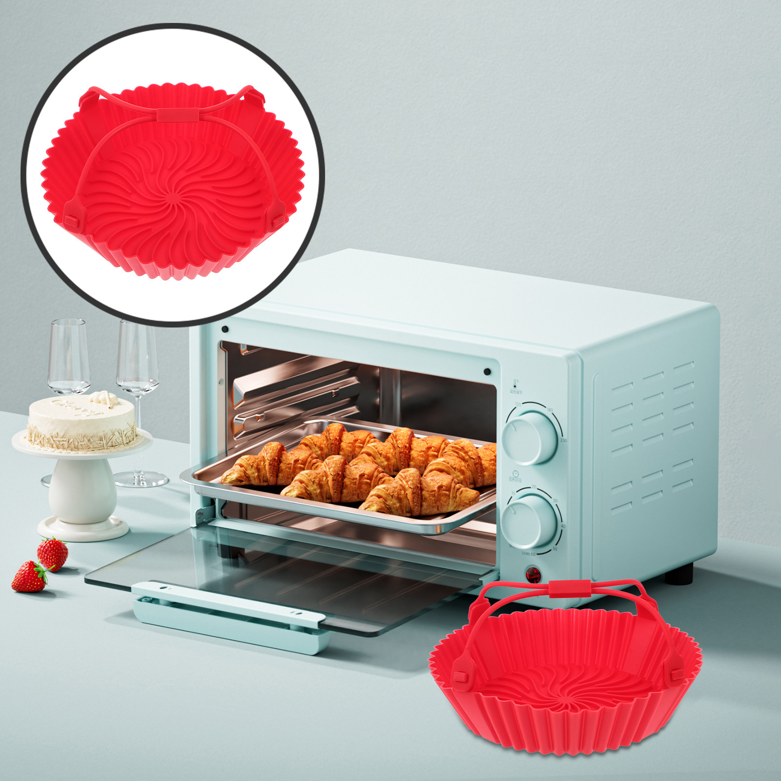Air Fryer - Siliconen bakvorm voor de airfryer, hittebestendig,