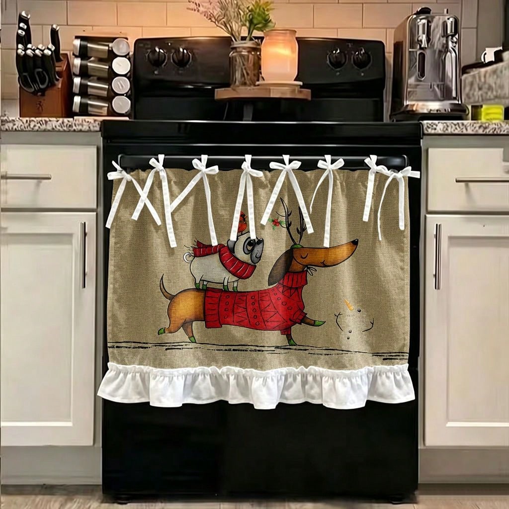 Kitchen Appliances Cabinet - 1-delige stofhoes voor keukenfornuis, decoratief kastgordijn