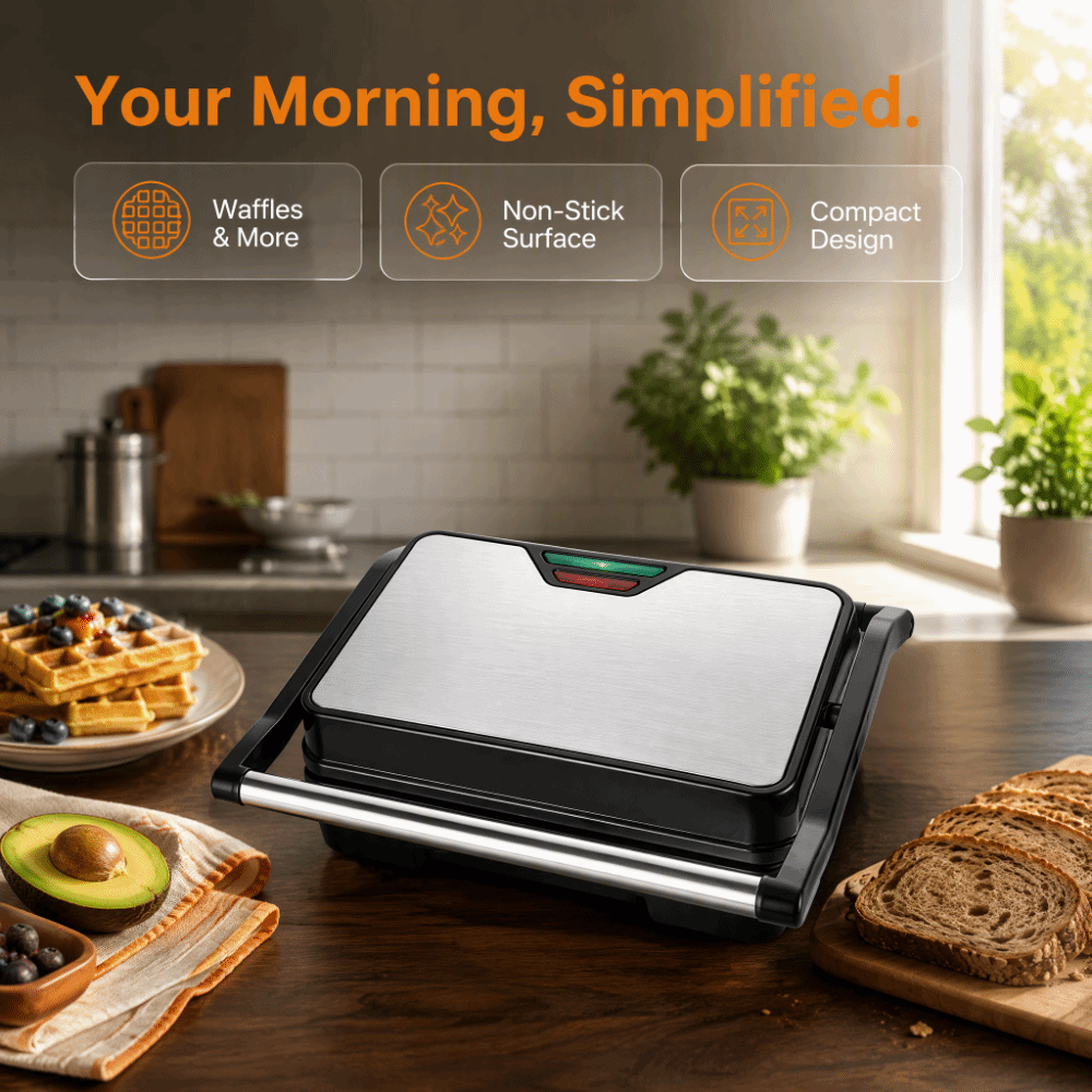 Toaster - Non-stick sandwich toaster, multifunctioneel, handig ontbijtmaker,