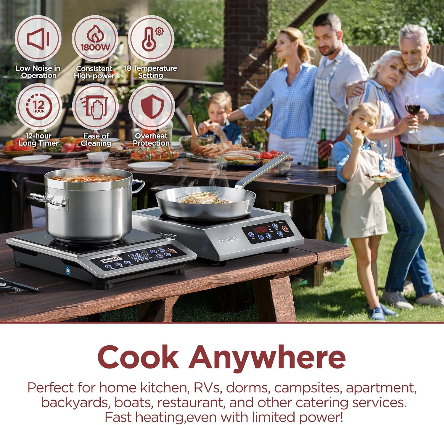 Draagbare inductiekookplaat, v - Induction Cooktop Portable recensie en prijs