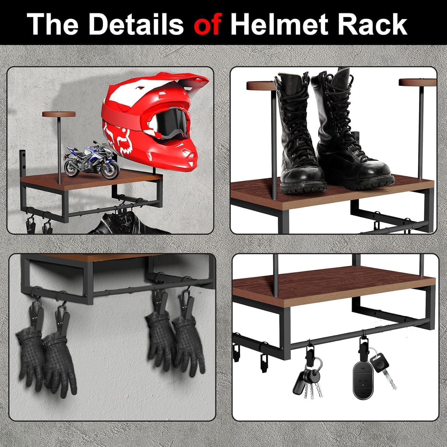 Houten motorhelm wandhouder me - Kitchen Appliances Cabinet recensie en prijs